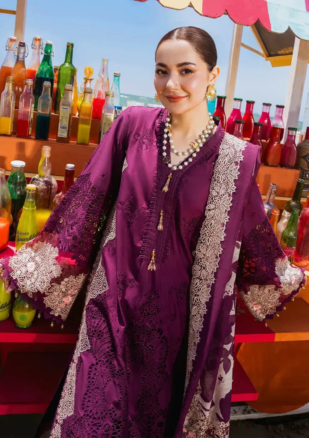 Elaf Hai Kuch Festive Lawn 24 Purple Organza – view 1 – Poshaq