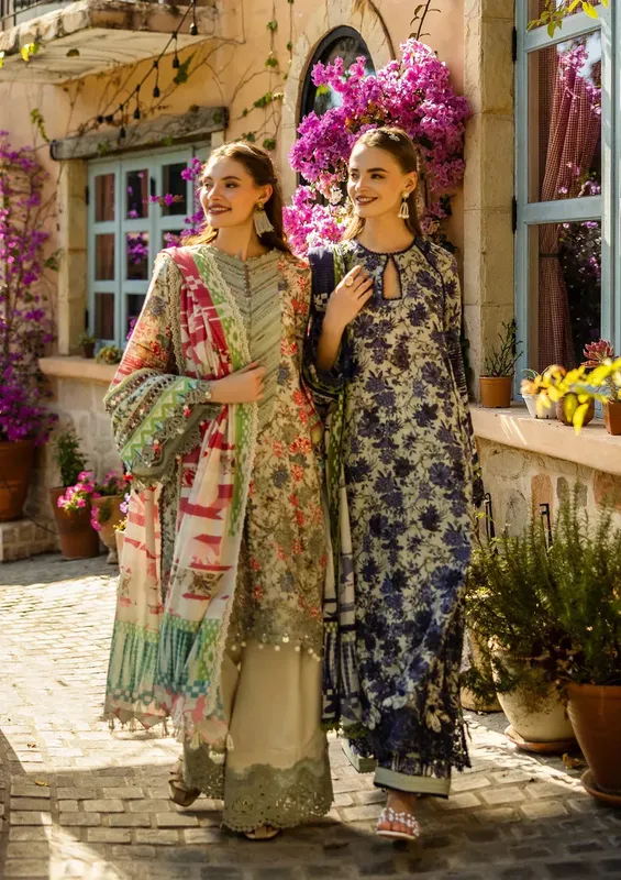 Elaf Print Chikankari 25 Organza – view 1 – Poshaq