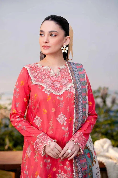 Aabyaan Shezlin Chikankari Ramadan Edit 25 Carrot Pink Silk – view 1 – Poshaq