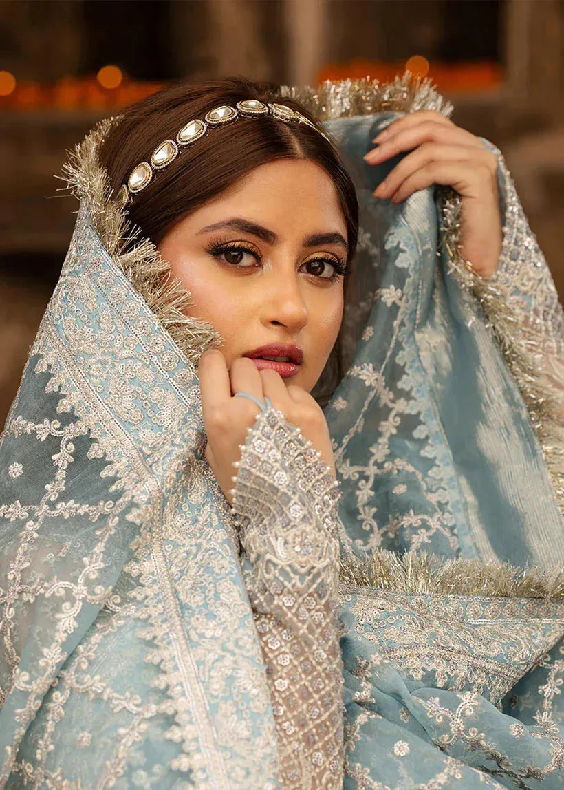 Faiza Saqlain Blue Organza – view 6 – Poshaq