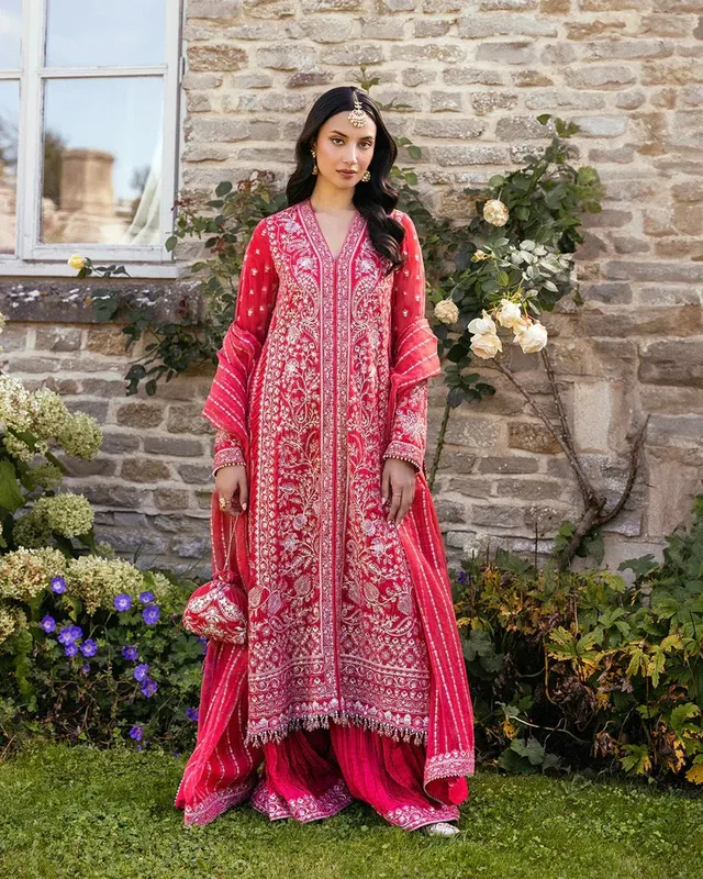 Faiza Saqlain Adeen Formals Coral Chiffon – view 1 – Poshaq