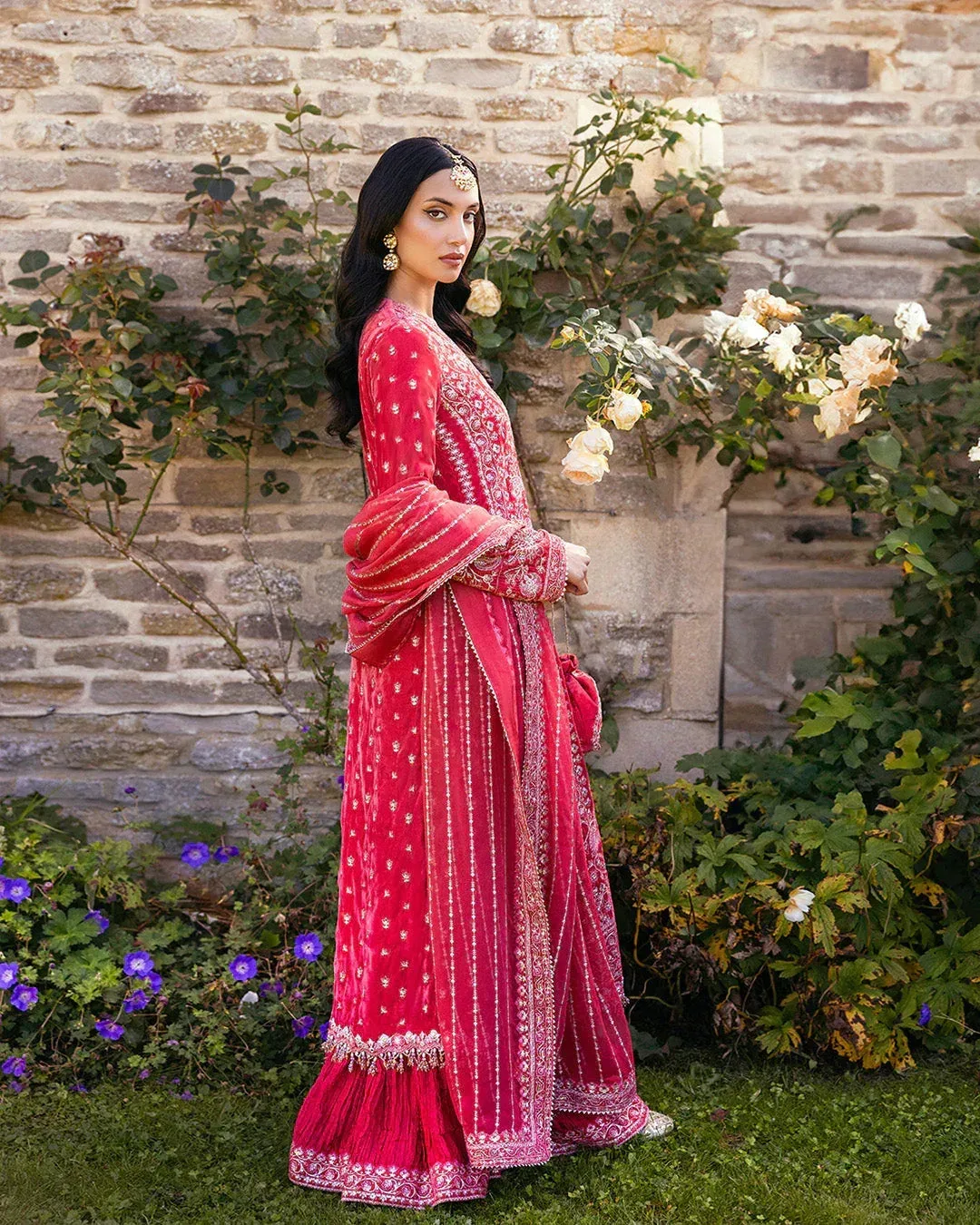 Faiza Saqlain Adeen Formals Coral Chiffon – view 2 – Poshaq