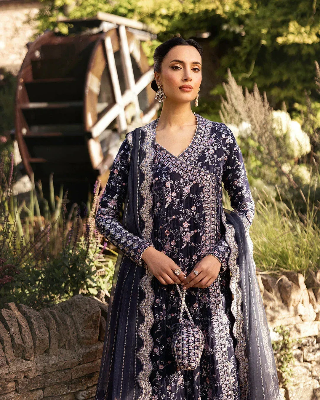 Faiza Saqlain Adeen Formals Grey Chiffon – view 3 – Poshaq