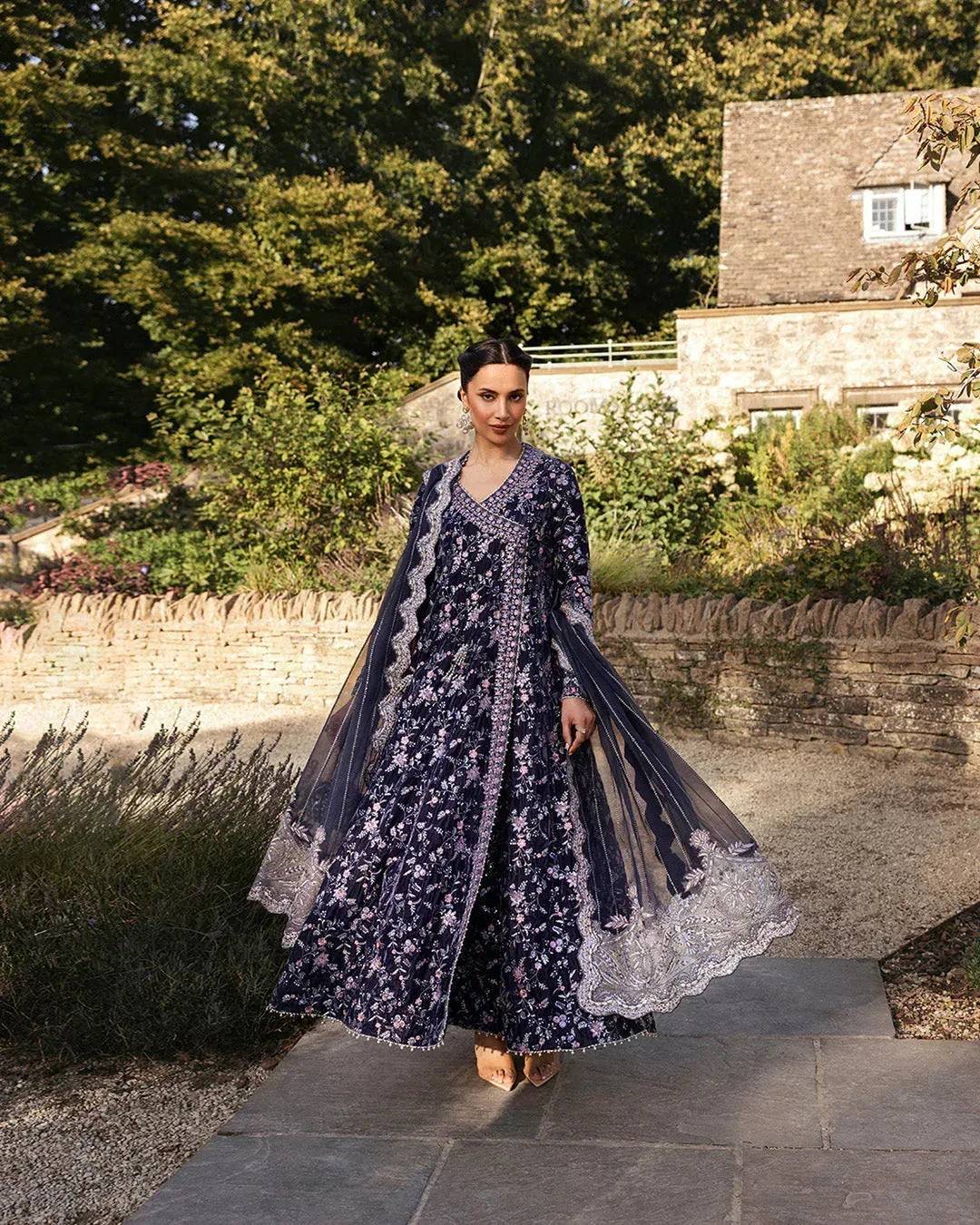 Faiza Saqlain Adeen Formals Grey Chiffon – view 4 – Poshaq
