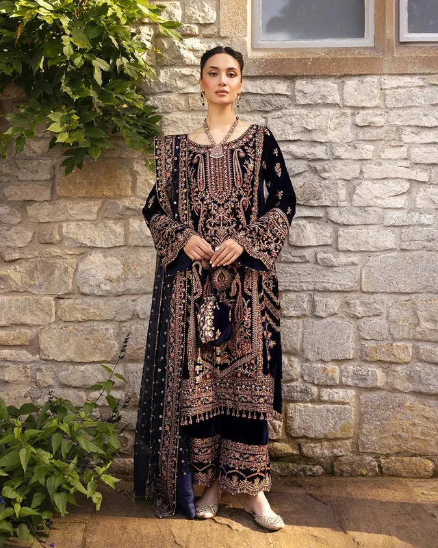 Faiza Saqlain Adeen Formals Blue Chiffon – view 1 – Poshaq
