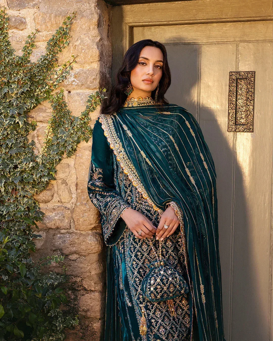 Faiza Saqlain Adeen Formals Green Chiffon – view 4 – Poshaq