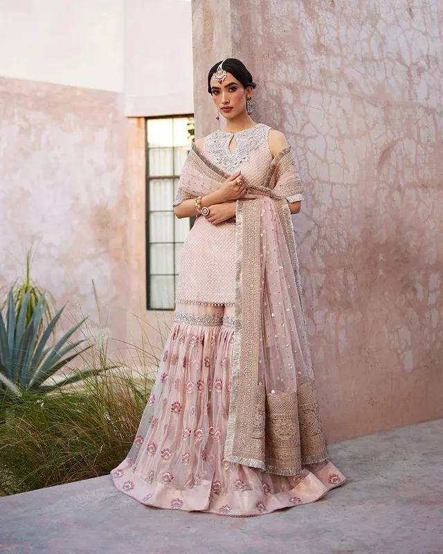 Faiza Saqlain Aurnia Spring Festive Edit 24 Pink Chiffon – view 1 – Poshaq