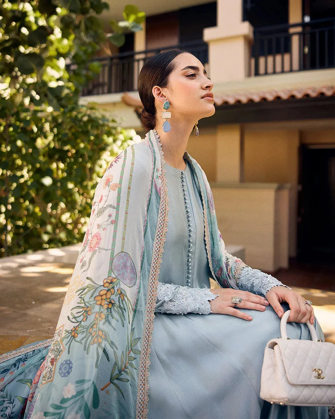 Faiza Saqlain Carmela Luxury Pret Blue Chiffon – view 4 – Poshaq
