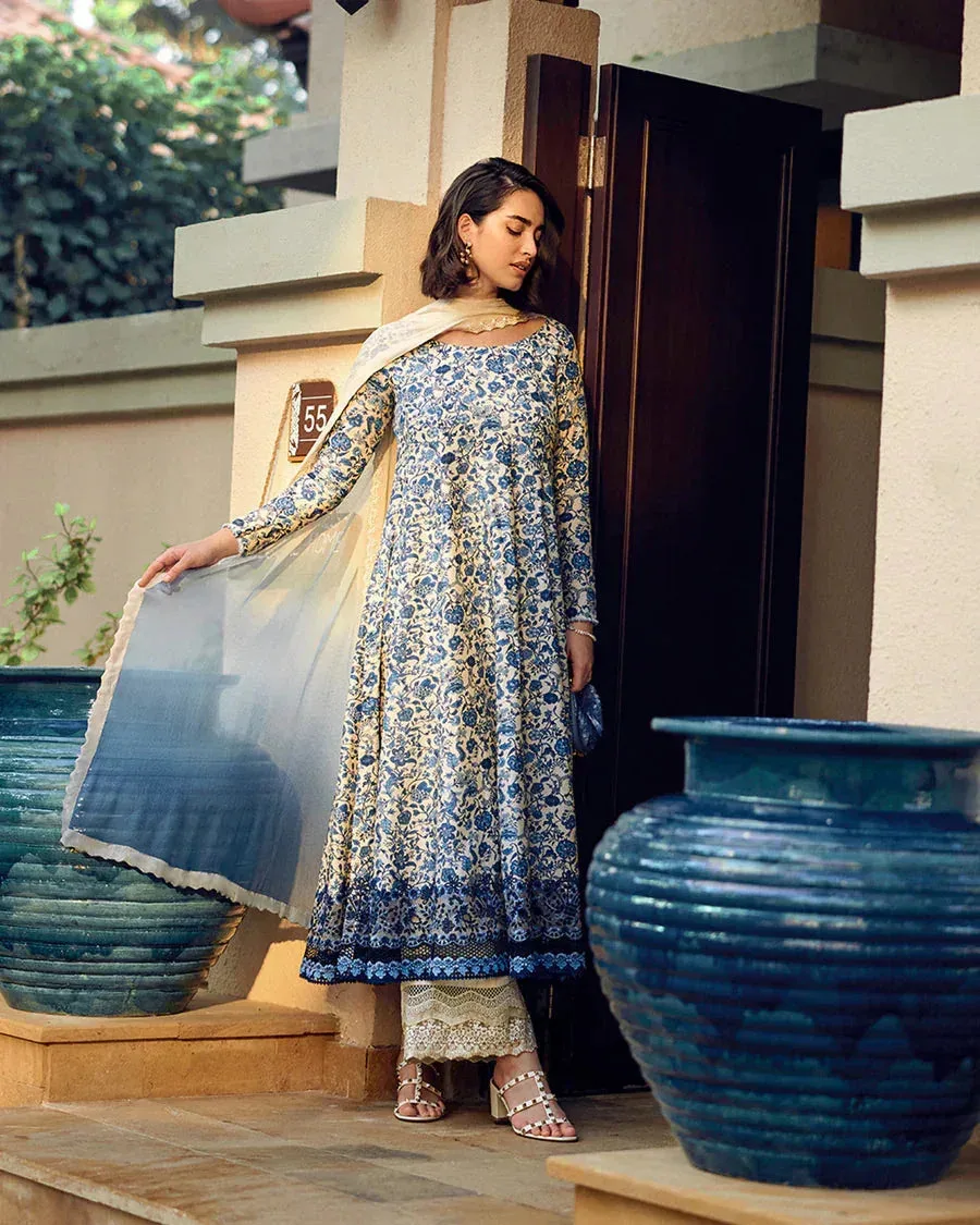 Faiza Saqlain Carmela White Raw Silk – view 2 – Poshaq