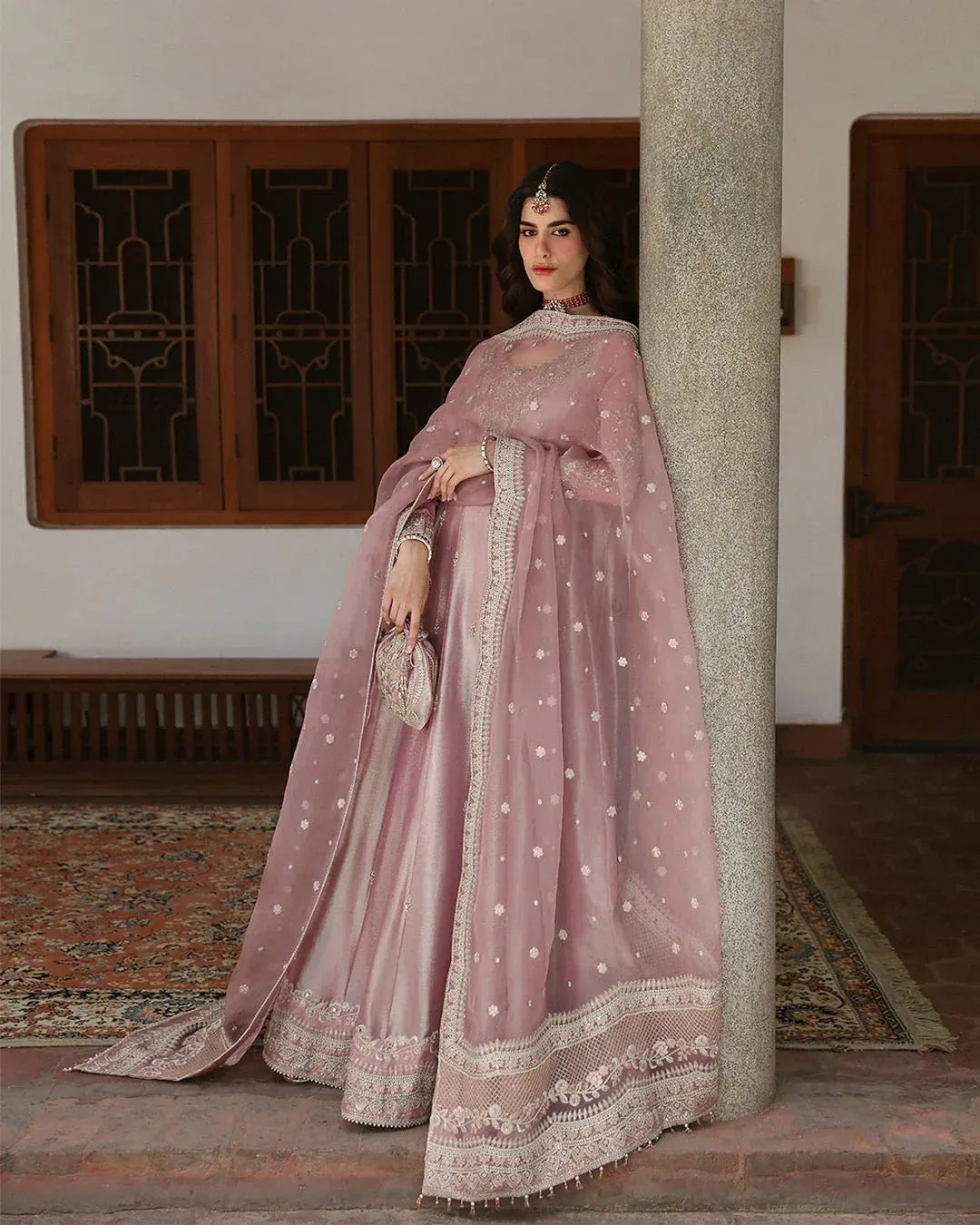 Faiza Saqlain Mehermah Luxe Formals Pink Organza – view 6 – Poshaq