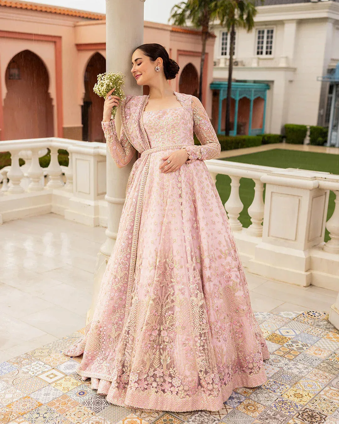 Faiza Saqlain Neorah Wedding Festive 24 Pink Silk – view 4 – Poshaq