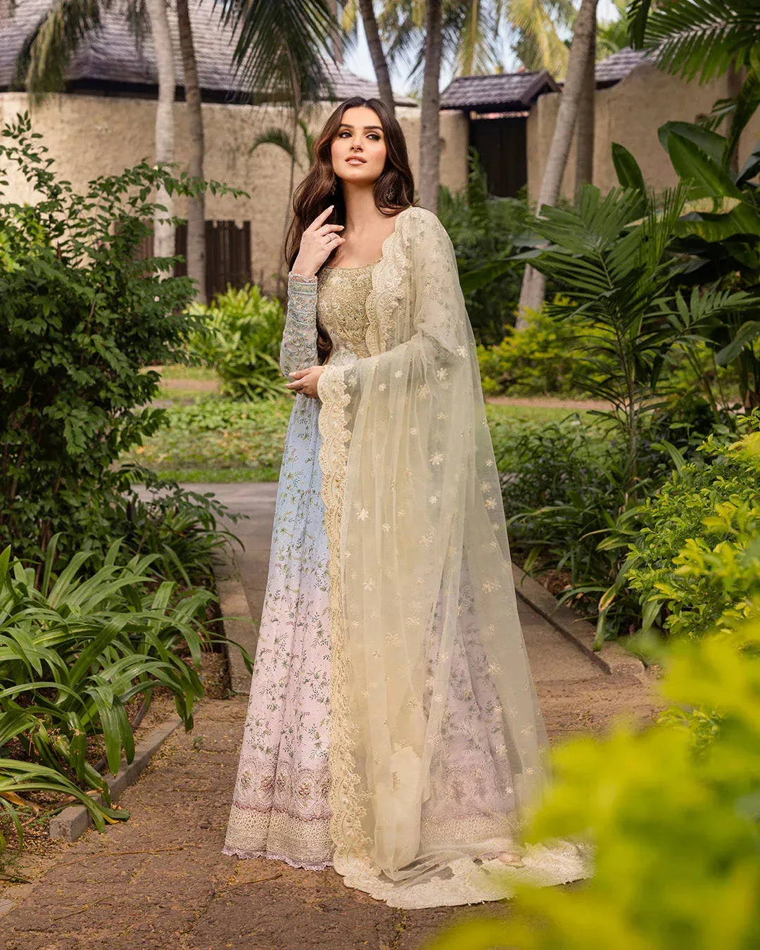 Faiza Saqlain Zinnia Lawn 25 Organza – view 1 – Poshaq