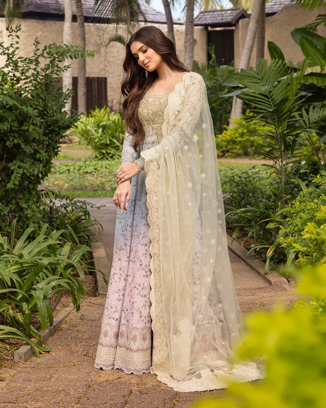 Faiza Saqlain Zinnia Lawn 25 Organza – view 2 – Poshaq