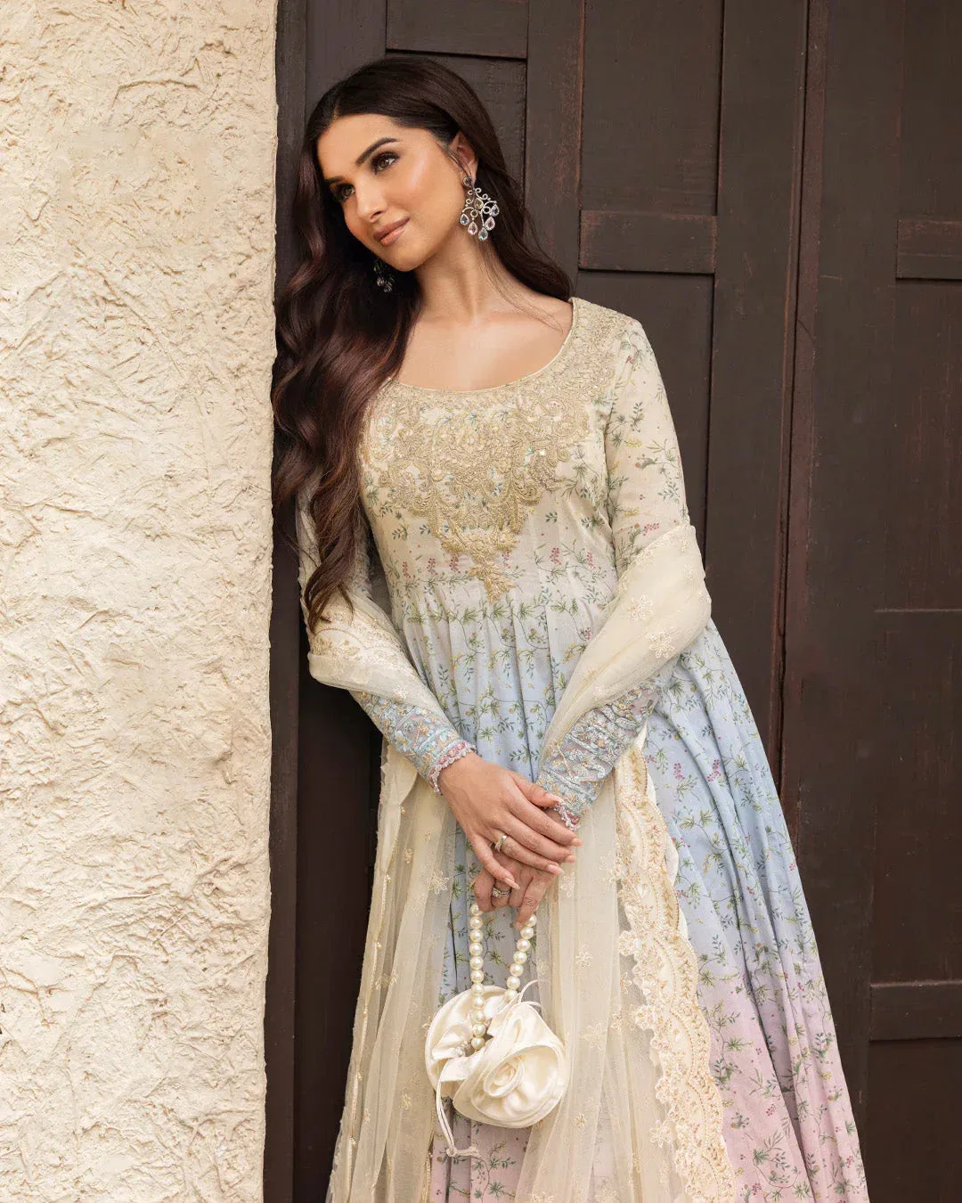 Faiza Saqlain Zinnia Lawn 25 Organza – view 3 – Poshaq