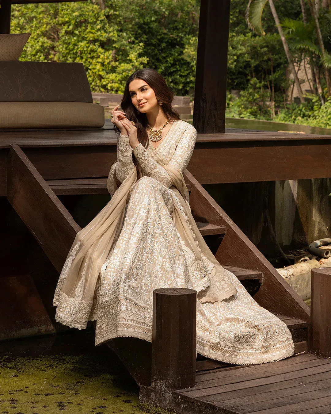 Faiza Saqlain Zinnia Lawn 25 Organza – view 2 – Poshaq