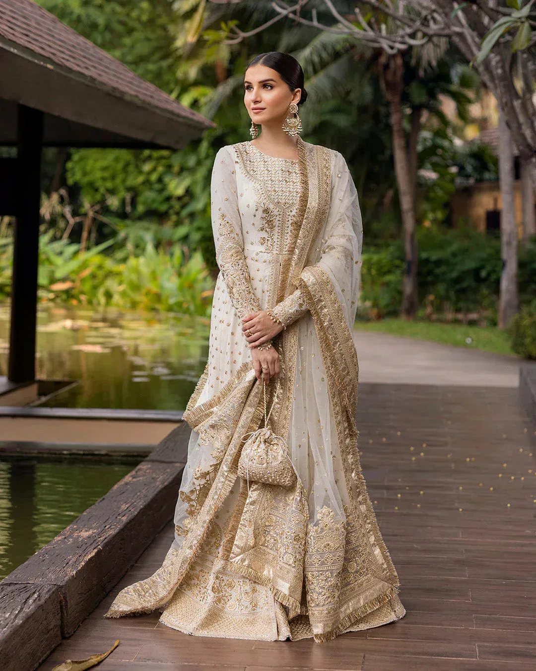 Faiza Saqlain Zinnia Lawn 25 White Organza – view 2 – Poshaq