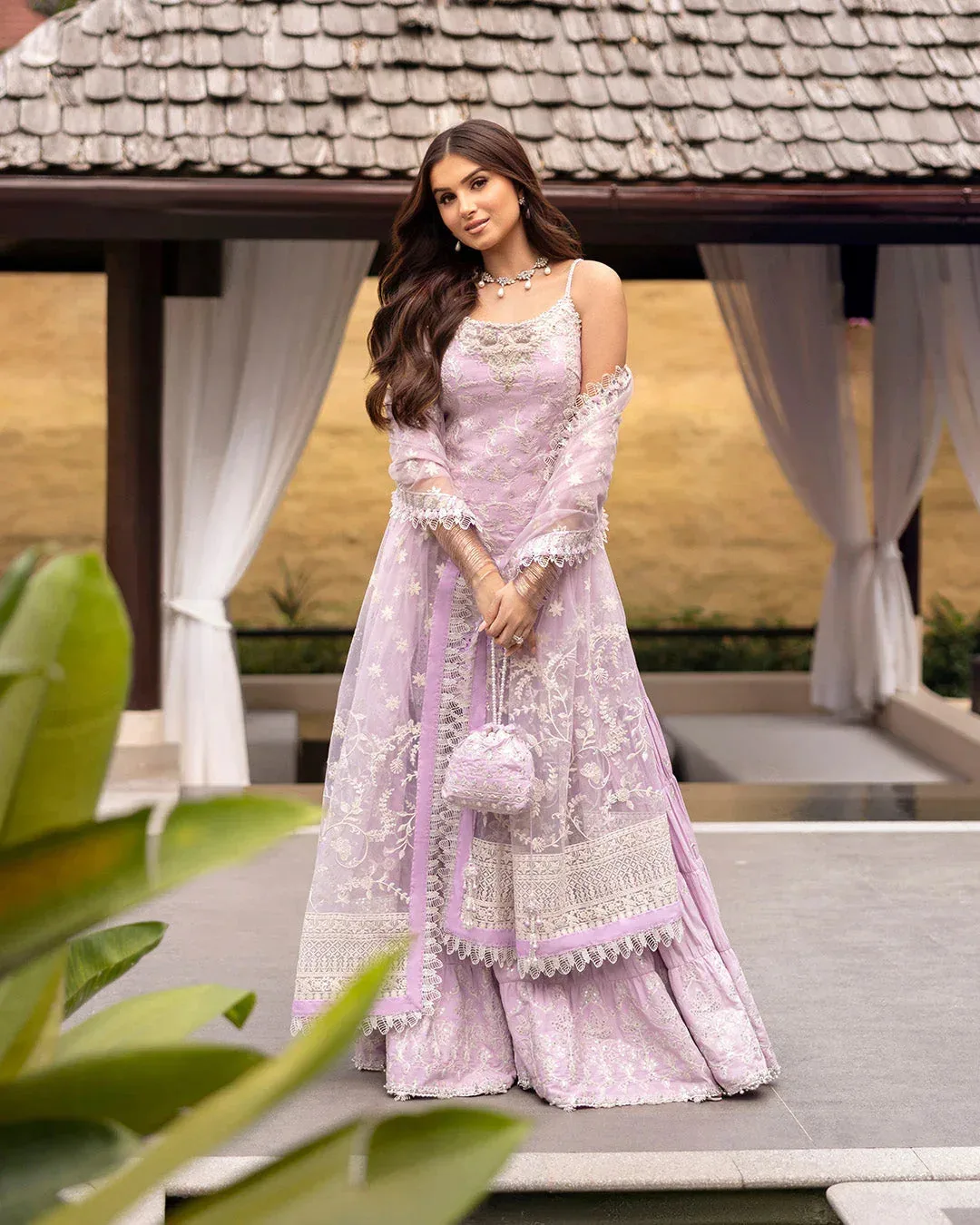Faiza Saqlain Zinnia Lawn 25 Lilac Cambric – view 1 – Poshaq