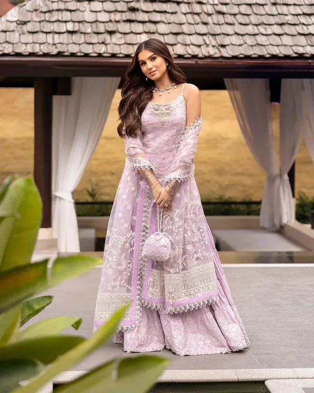 Faiza Saqlain Zinnia Lawn 25 Lilac Cambric – view 1 – Poshaq