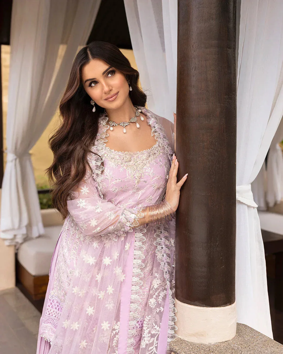 Faiza Saqlain Zinnia Lawn 25 Lilac Cambric – view 3 – Poshaq