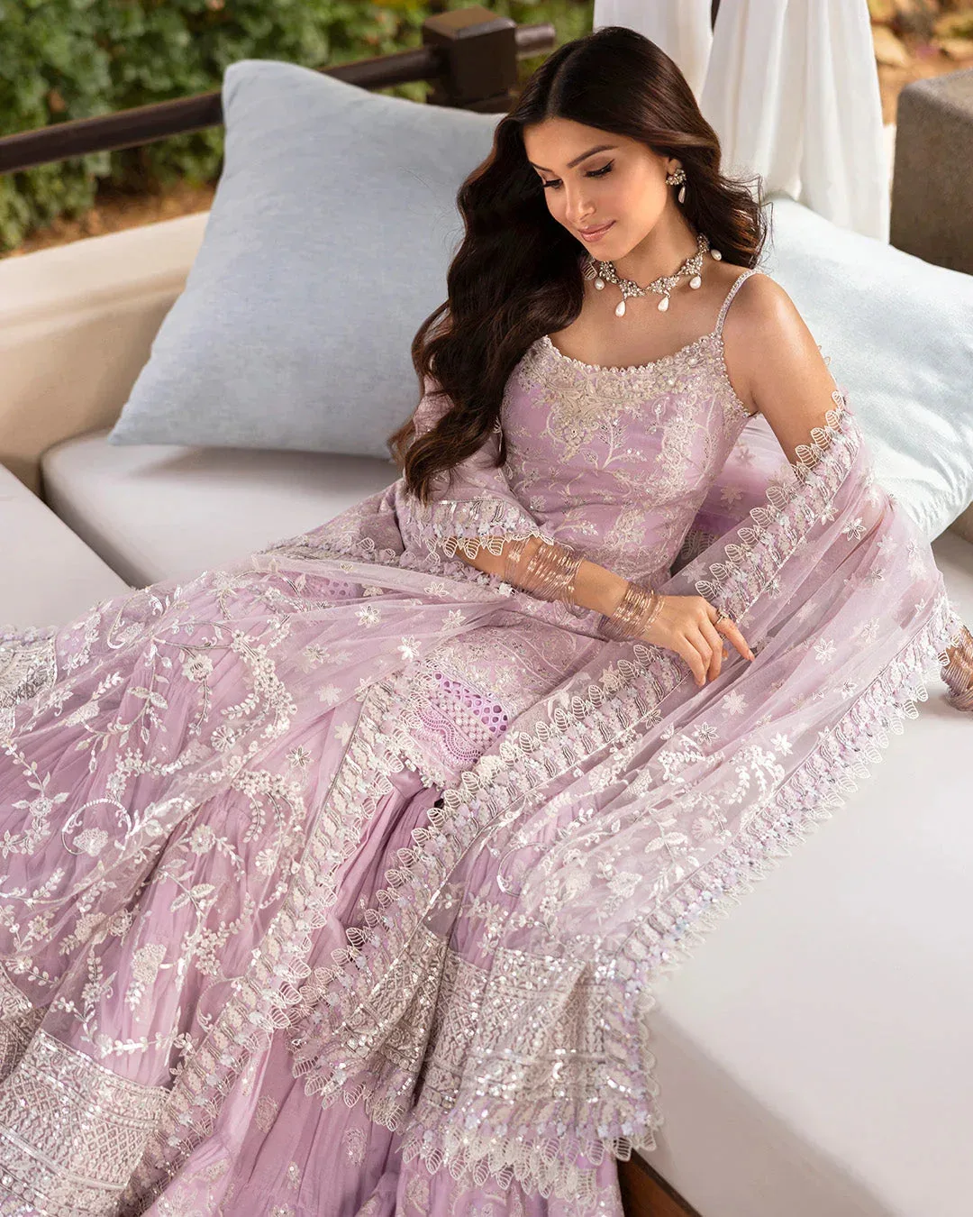Faiza Saqlain Zinnia Lawn 25 Lilac Cambric – view 4 – Poshaq
