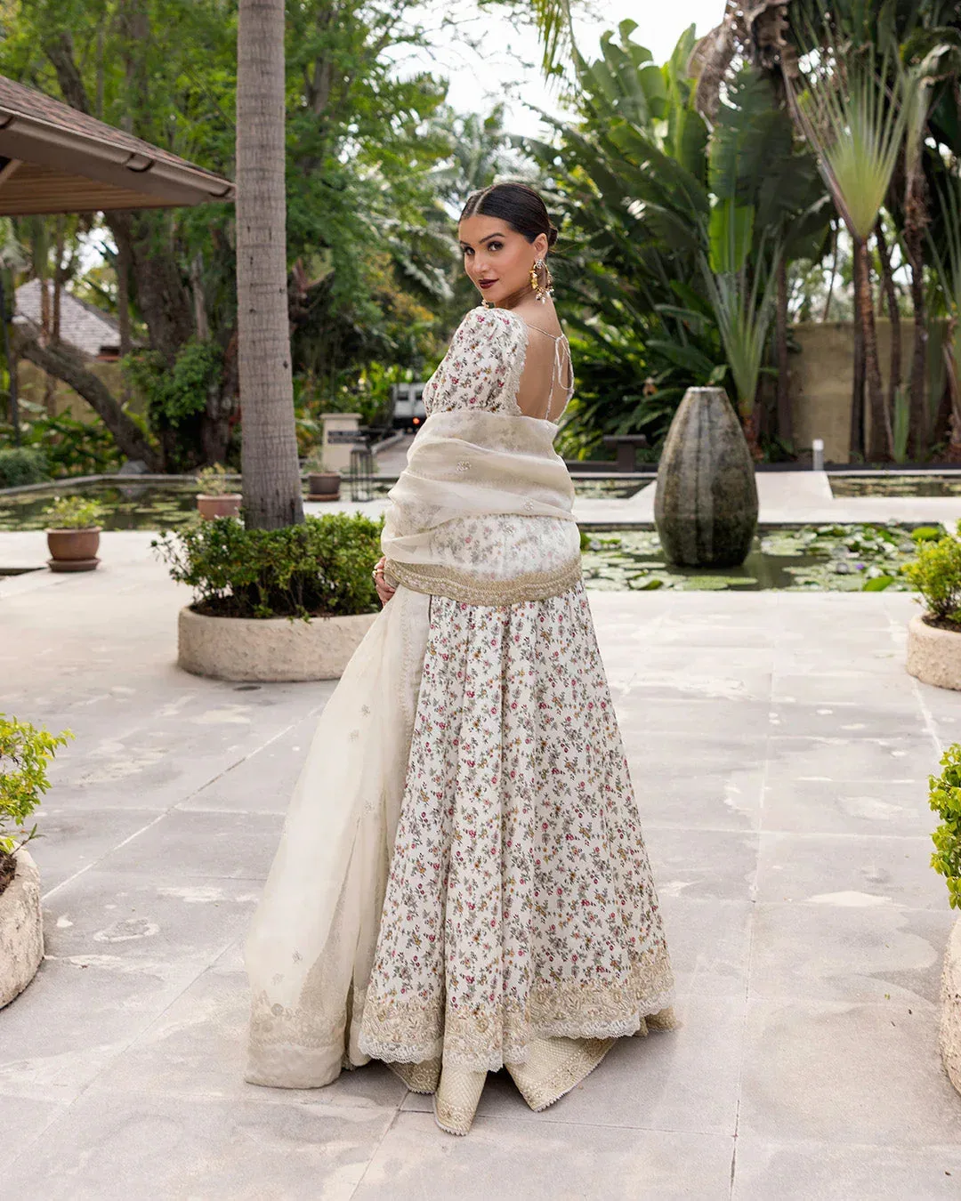 Faiza Saqlain Zinnia Lawn 25 White Organza – view 2 – Poshaq