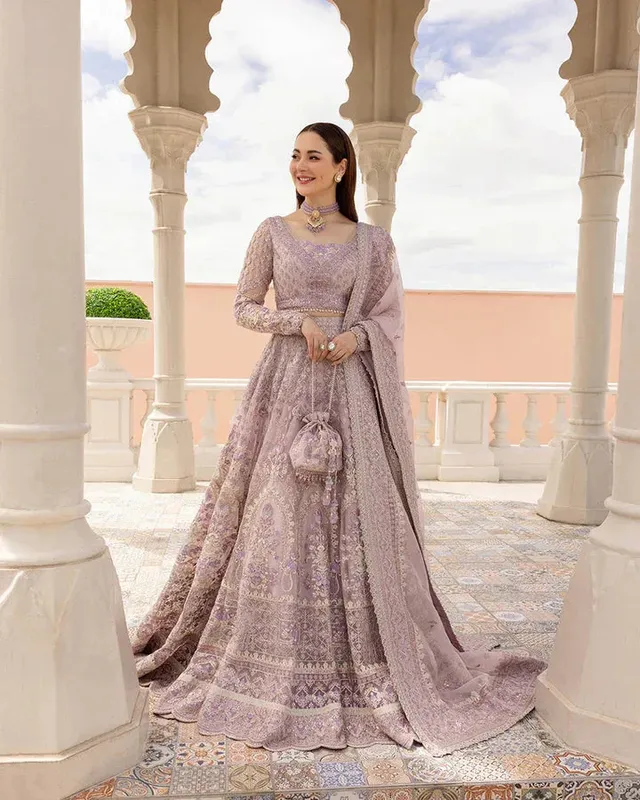 Faiza Saqlain Lilac Organza – view 1 – Poshaq