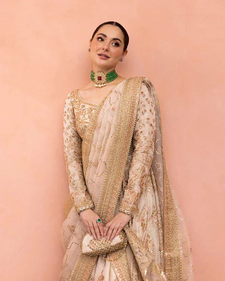 Faiza Saqlain White Organza – view 2 – Poshaq