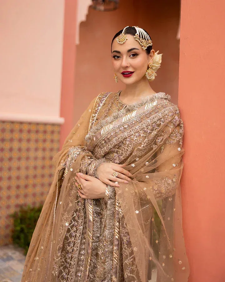 Faiza Saqlain Brown Organza – view 2 – Poshaq