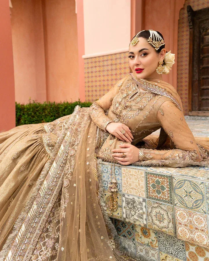 Faiza Saqlain Brown Organza – view 4 – Poshaq