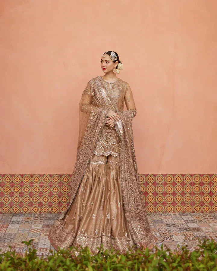 Faiza Saqlain Brown Organza – view 5 – Poshaq