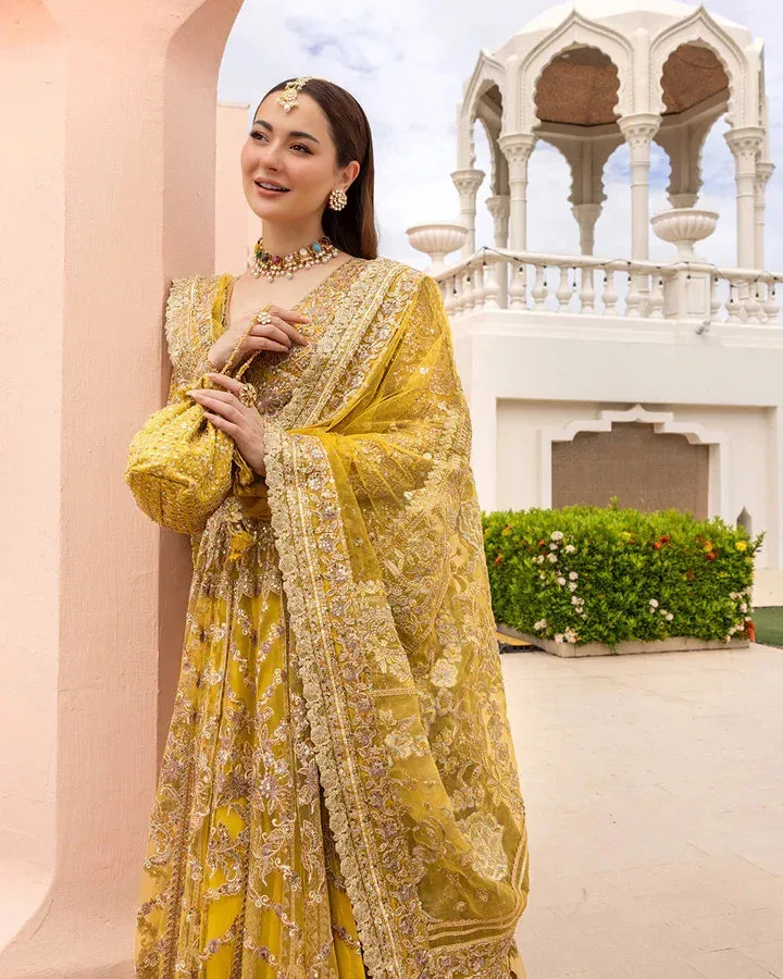 Faiza Saqlain Yellow Organza – view 3 – Poshaq