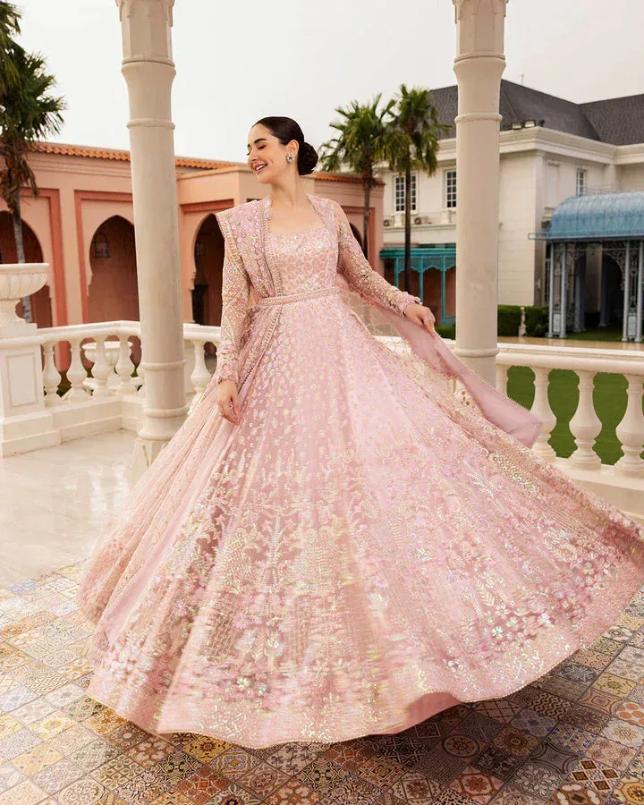Faiza Saqlain Pink Silk – view 4 – Poshaq
