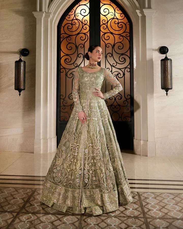 Faiza Saqlain Green Organza – view 4 – Poshaq
