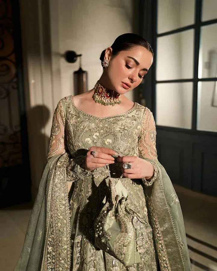 Faiza Saqlain Green Organza – view 5 – Poshaq