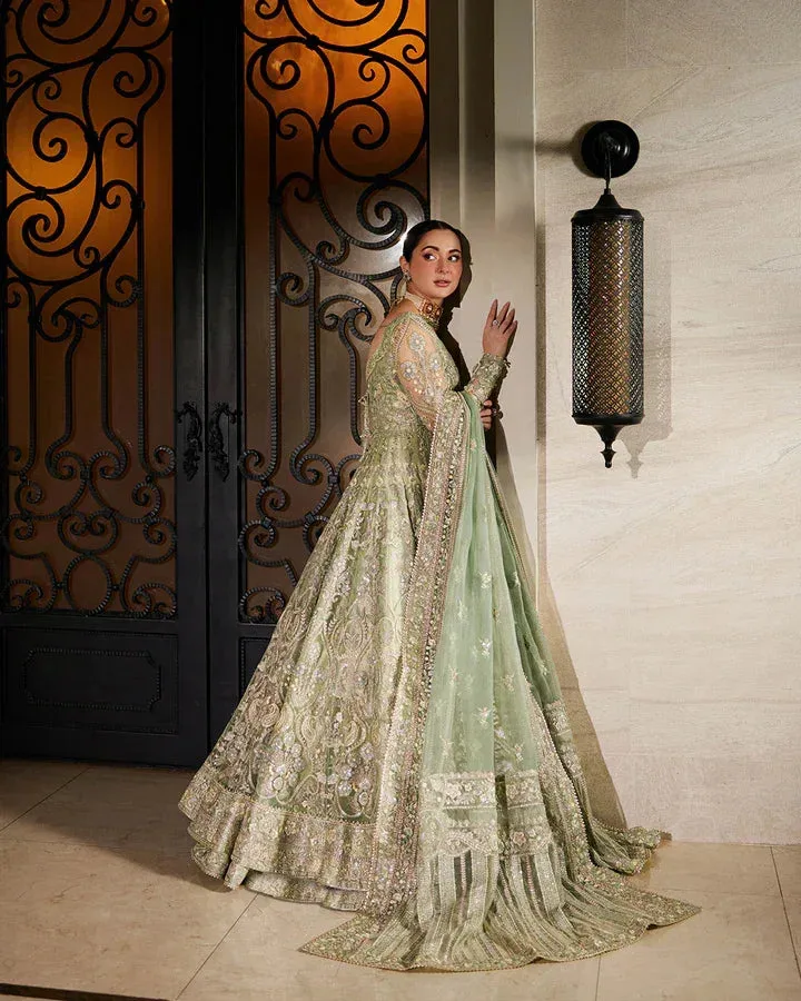 Faiza Saqlain Green Organza – view 6 – Poshaq