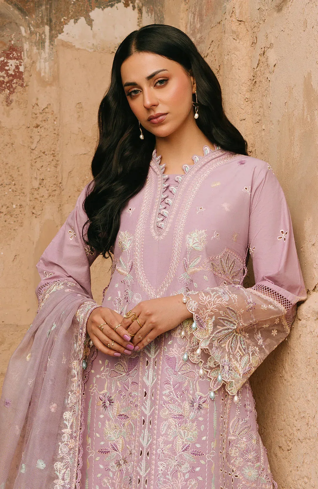 Fiona Sarang Lawn 25 Default Title Organza – view 3 – Poshaq