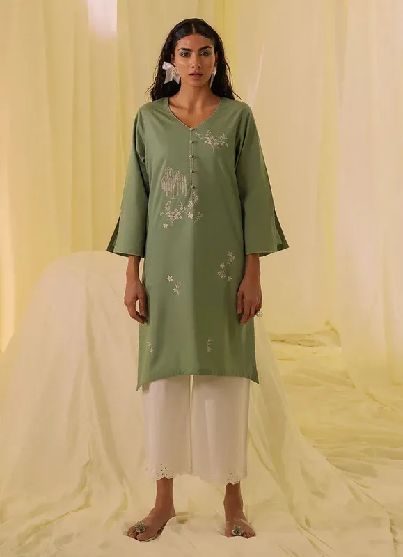 Image Spring Basics 25 Sage Green Jacquard – view 1 – Poshaq