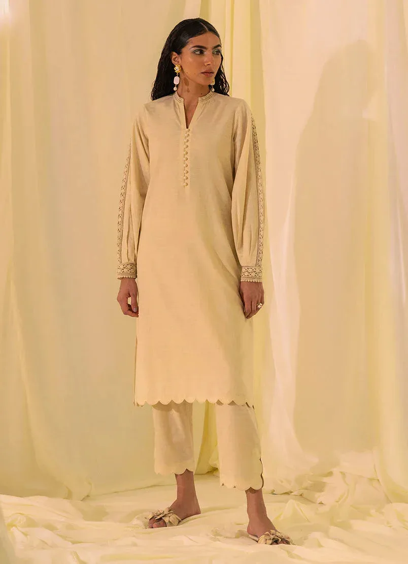 Image Spring Basics 25 Pale Yellow Jacquard – view 1 – Poshaq