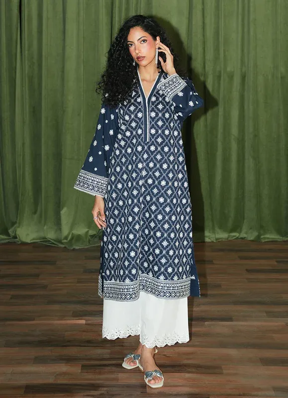 Image Spring the Tea Navy Blue Cotton – view 1 – Poshaq