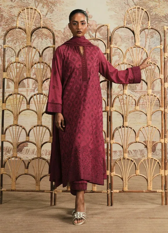 Image Spring the Tea Maroon Cotton – view 1 – Poshaq