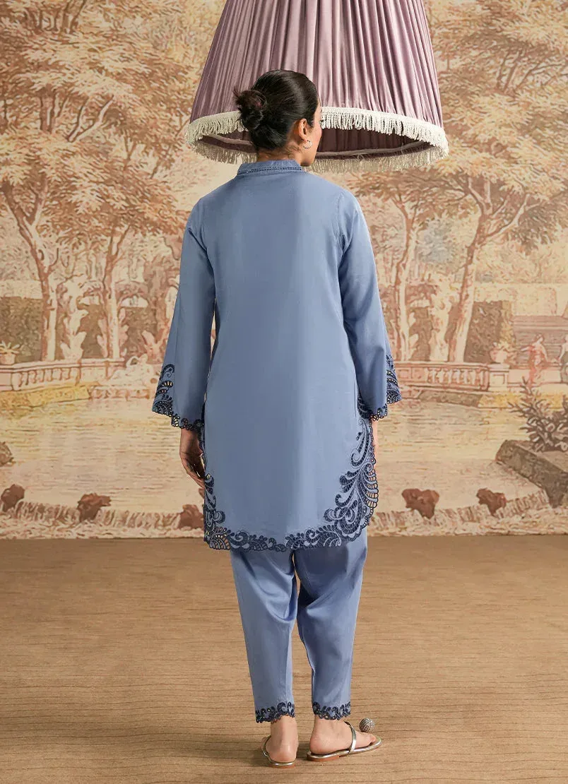 Image Spring the Tea Blue Gray Cotton – view 2 – Poshaq
