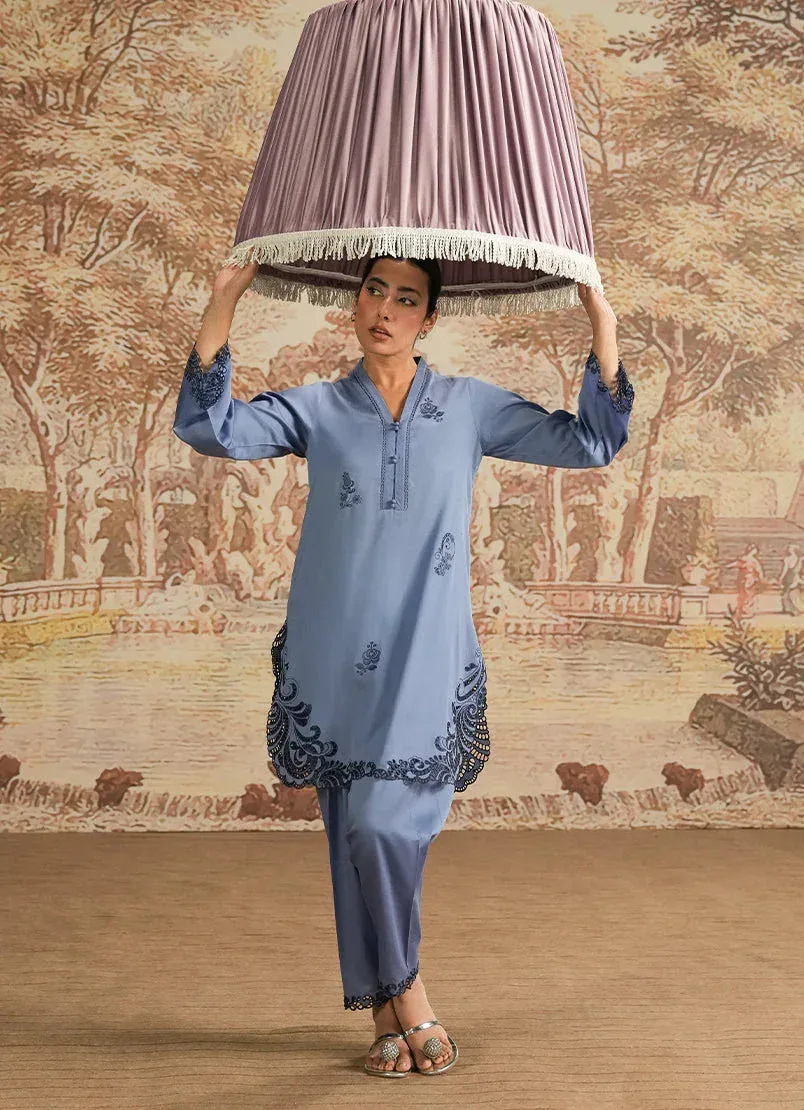 Image Spring the Tea Blue Gray Cotton – view 3 – Poshaq