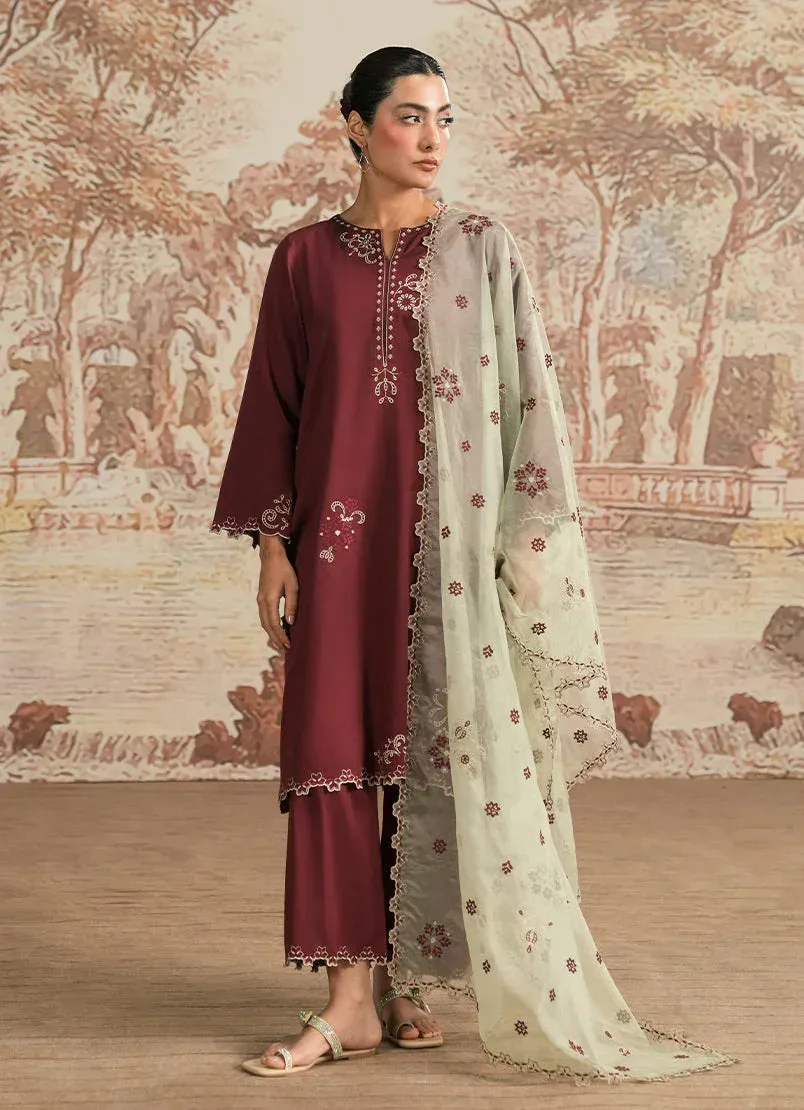 Image Spring the Tea Maroon Organza – view 1 – Poshaq