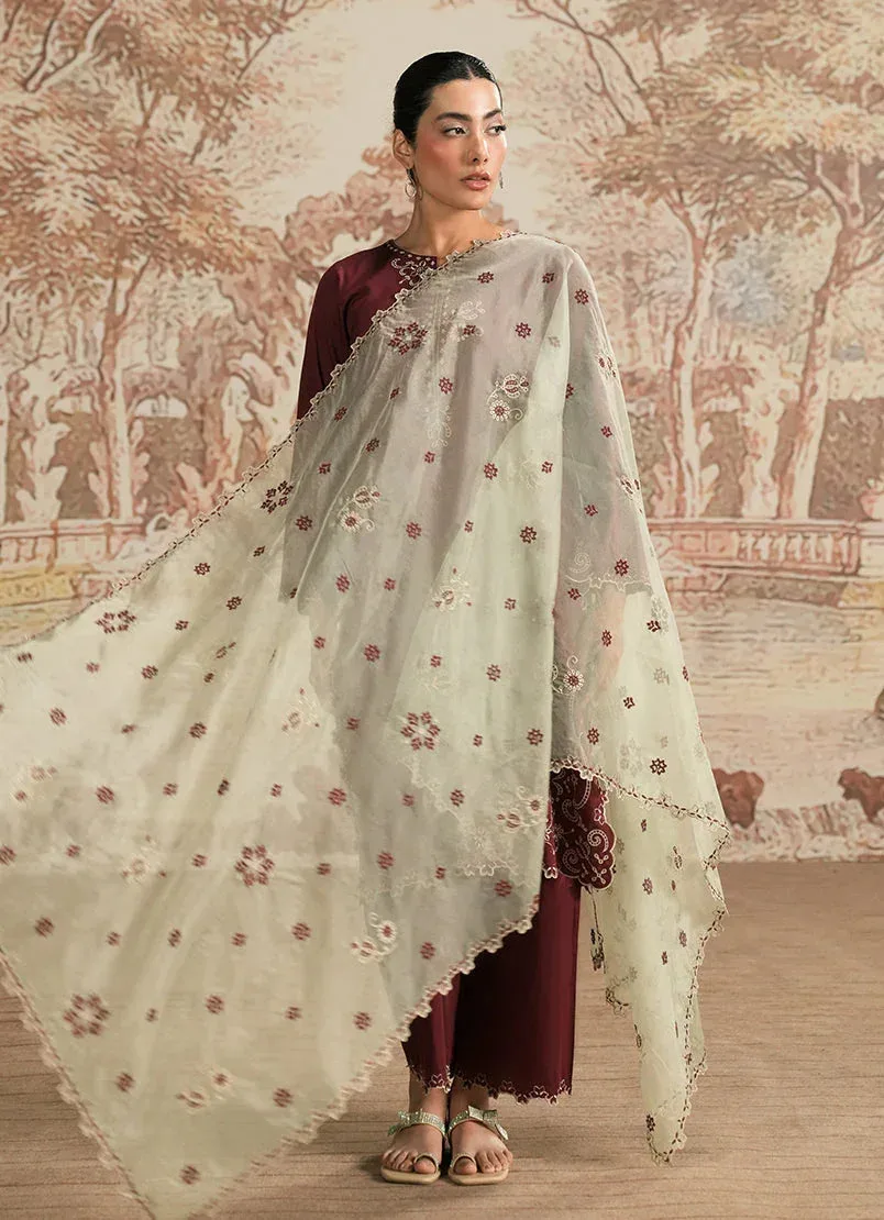 Image Spring the Tea Maroon Organza – view 4 – Poshaq