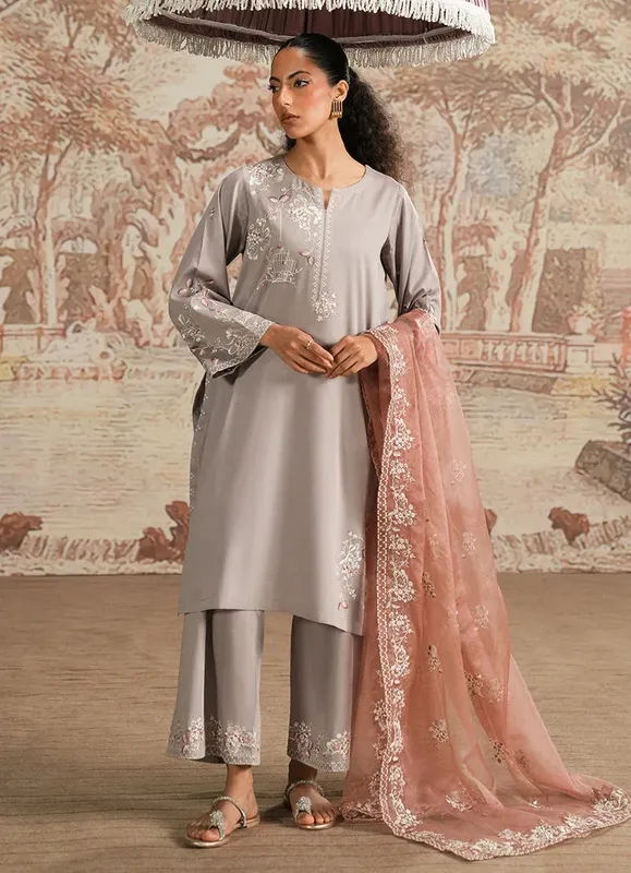 Image Spring the Tea Grey Organza – view 1 – Poshaq