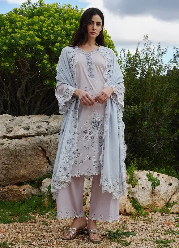 Image Lawnkari 25 Soft Lilac Cambric – view 1 – Poshaq