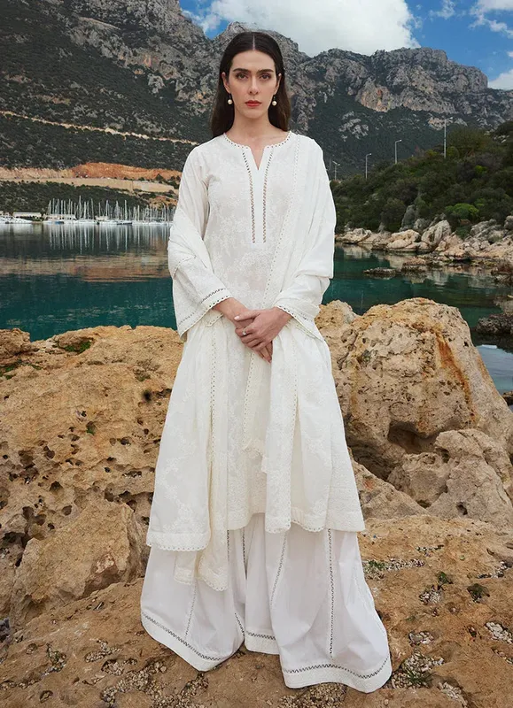 Image Lawnkari 25 White Cambric – view 1 – Poshaq