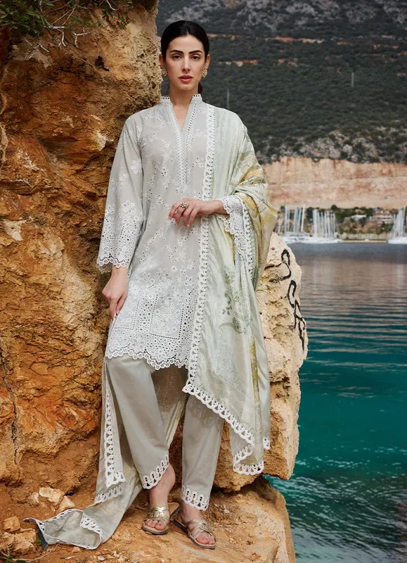 Image Lawnkari 25 Pastel Gray Cambric – view 1 – Poshaq