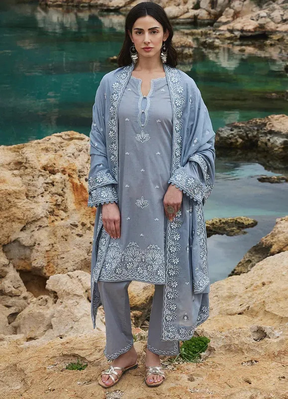 Image Lawnkari 25 Grey Cambric – view 1 – Poshaq