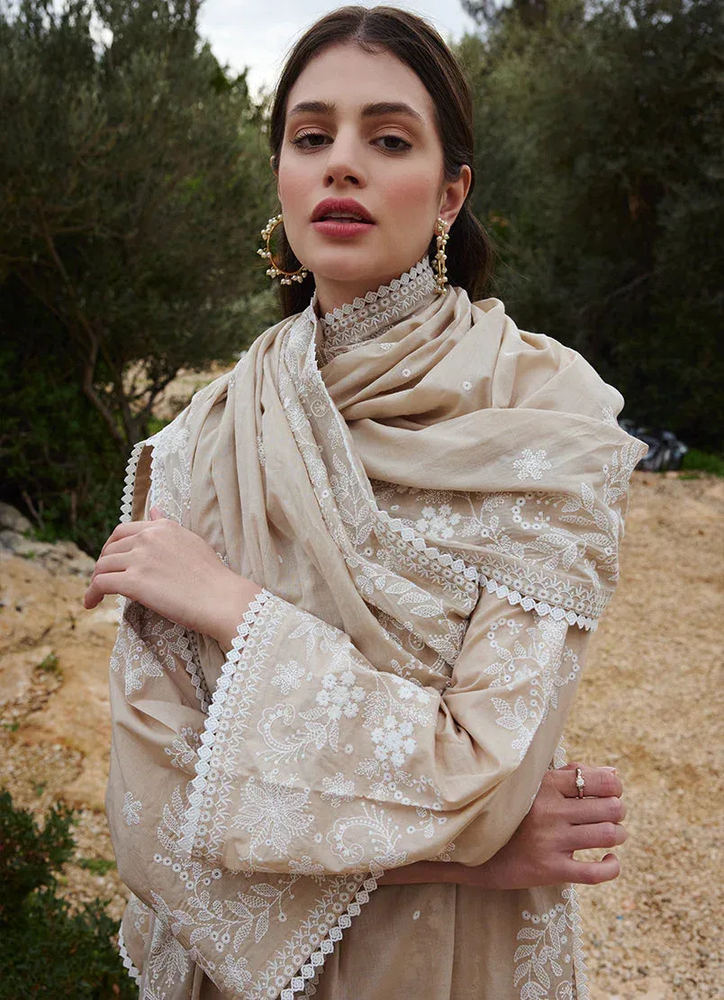 Image Lawnkari 25 Beige Cambric – view 3 – Poshaq